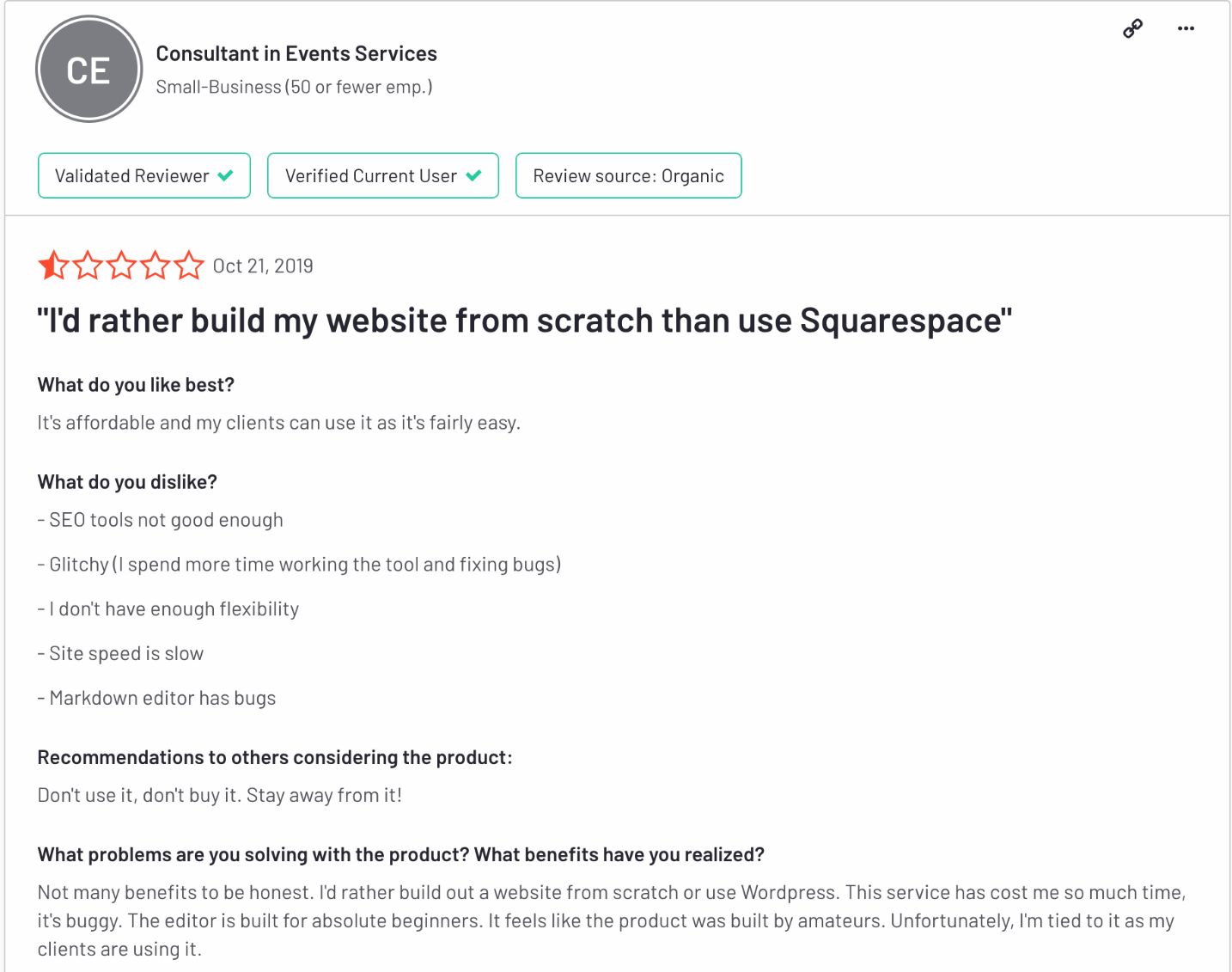 0 squarespace reviews mentioning seo