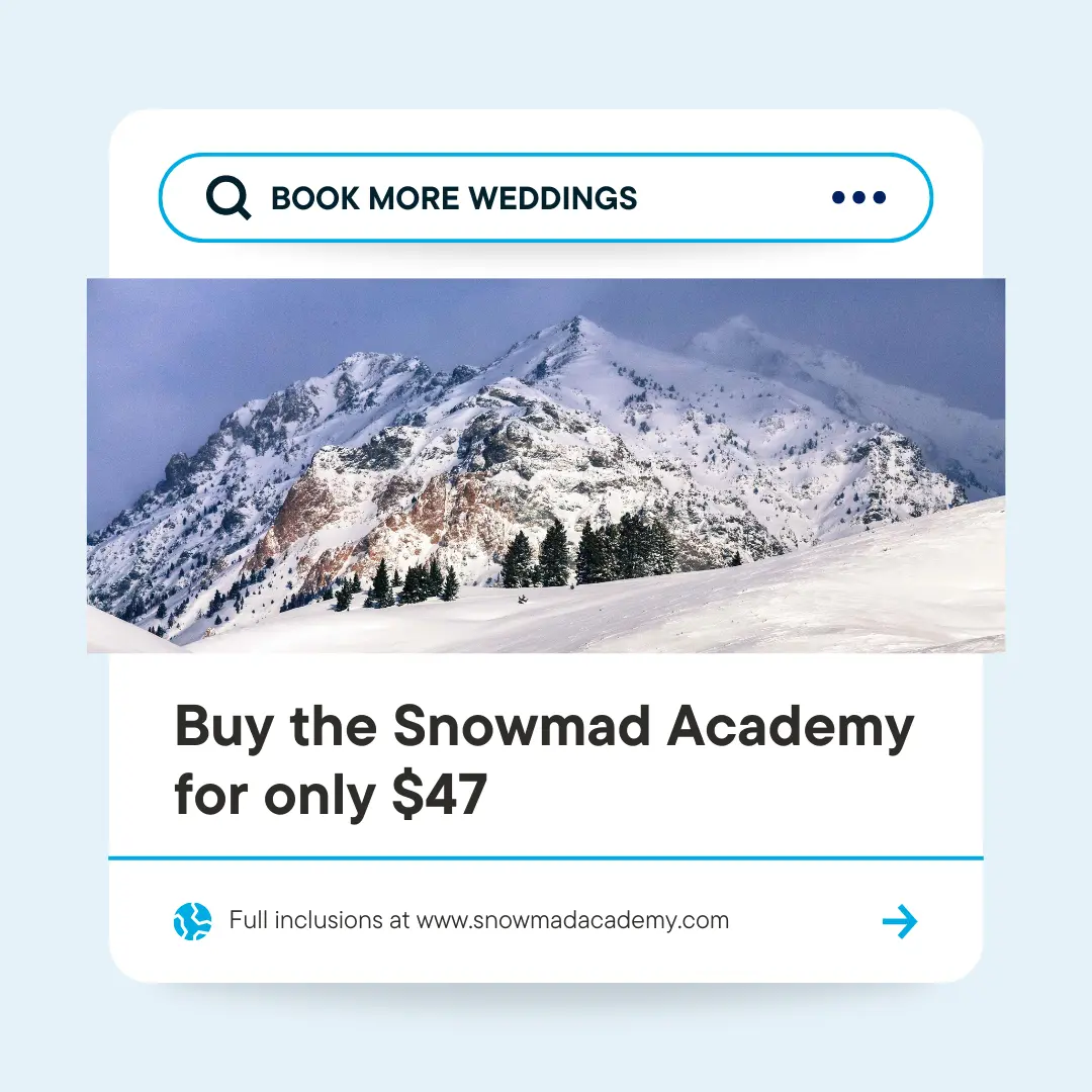 snowmad academy wedding venue course